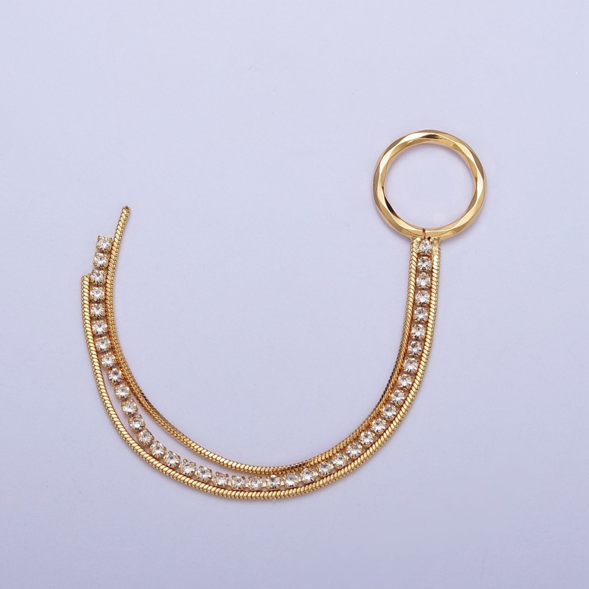 Hypoallergenic 93.5mm Double Snake Omega & Tennis Chain with One Large Loop Tassel Charm Supply For Jewelry DIY Making L-834