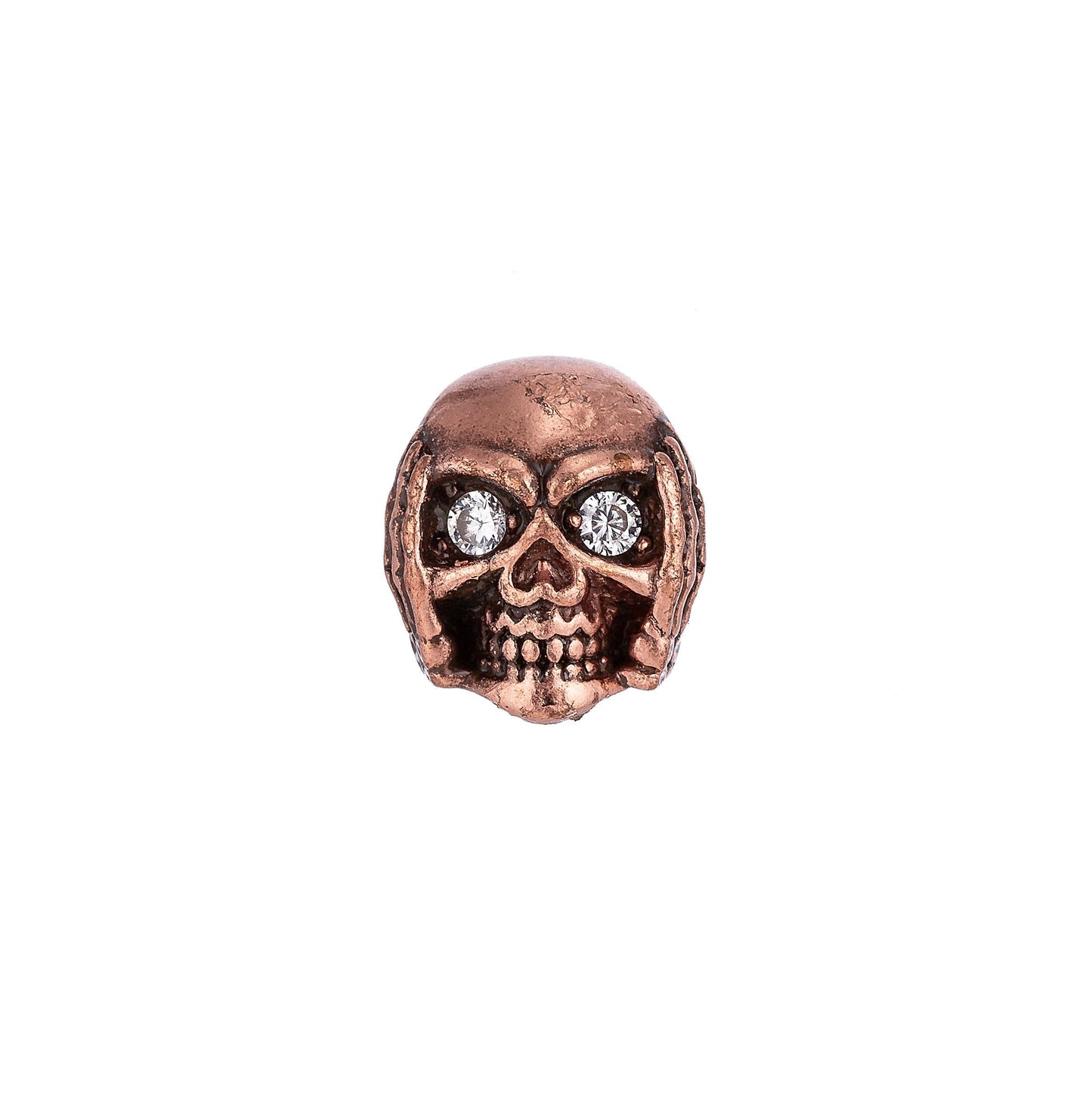Gold Filled 10mm Antique Skull Head Spacer Bead | B-015