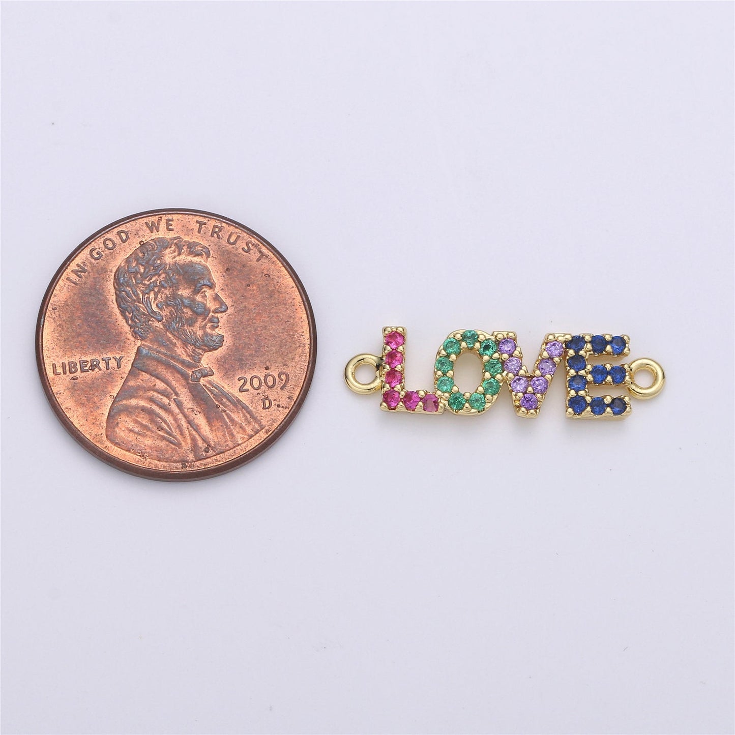 Love Charm Connector, Bracelet Connector, Jewelry Connectors, Love Charm, Necklace Connectors, Love Connectors, Micro Pave Cubic Zirconia F-379