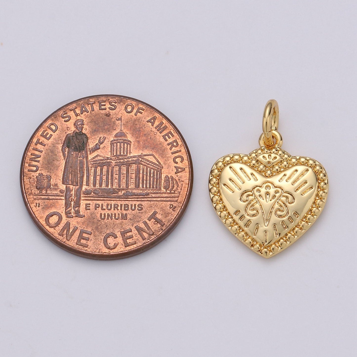 18X13mm 24k Gold Filled Heart Charms, Love Pendant, Dainty Silver Happy Heart Charm for Boho Bohemian Bracelet Earring Necklace supply D-413 D-414