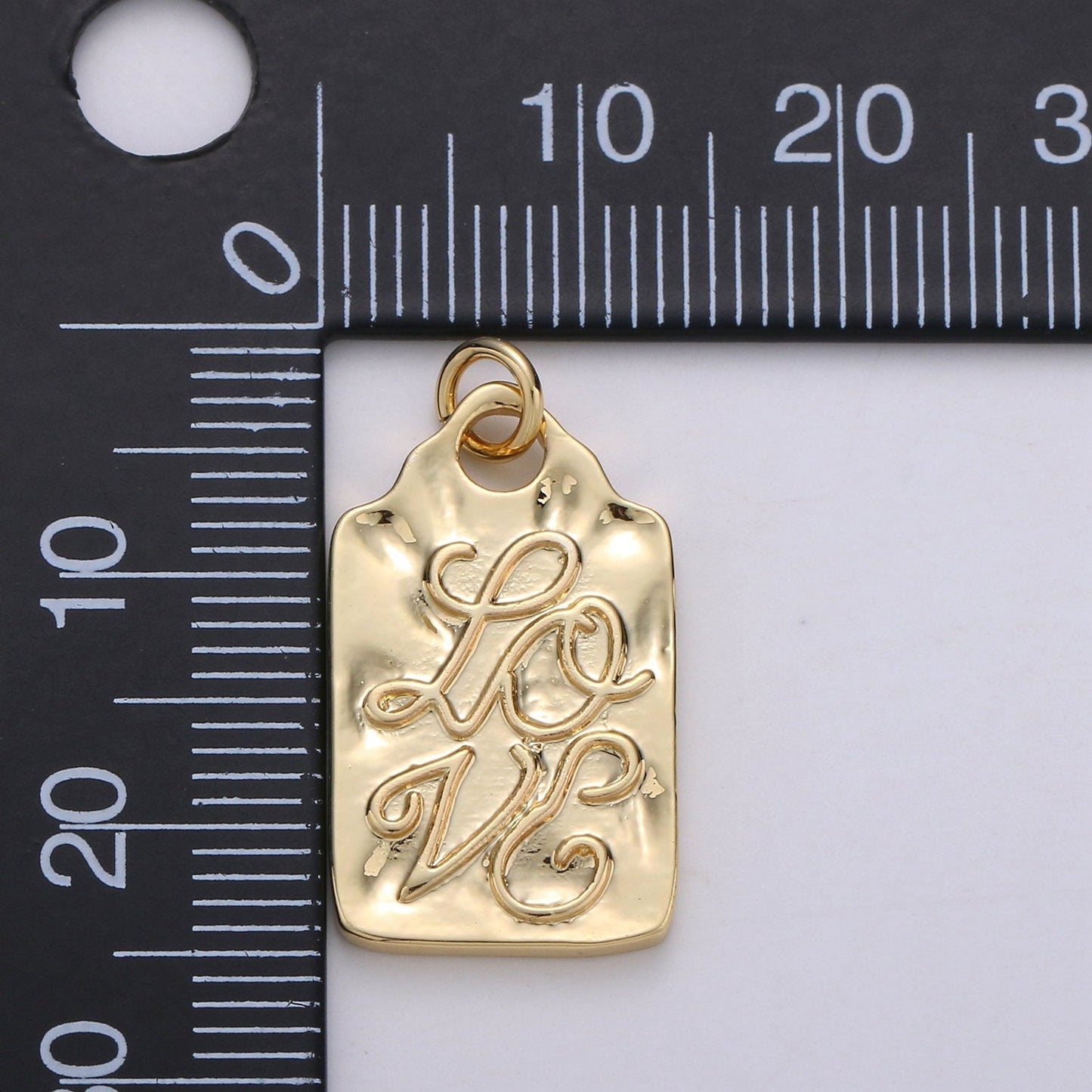 Love Charms, Gold Words Pendant, Dainty Charm, Small Love Charm for Necklace relationship Minimalist Jewelry D-639