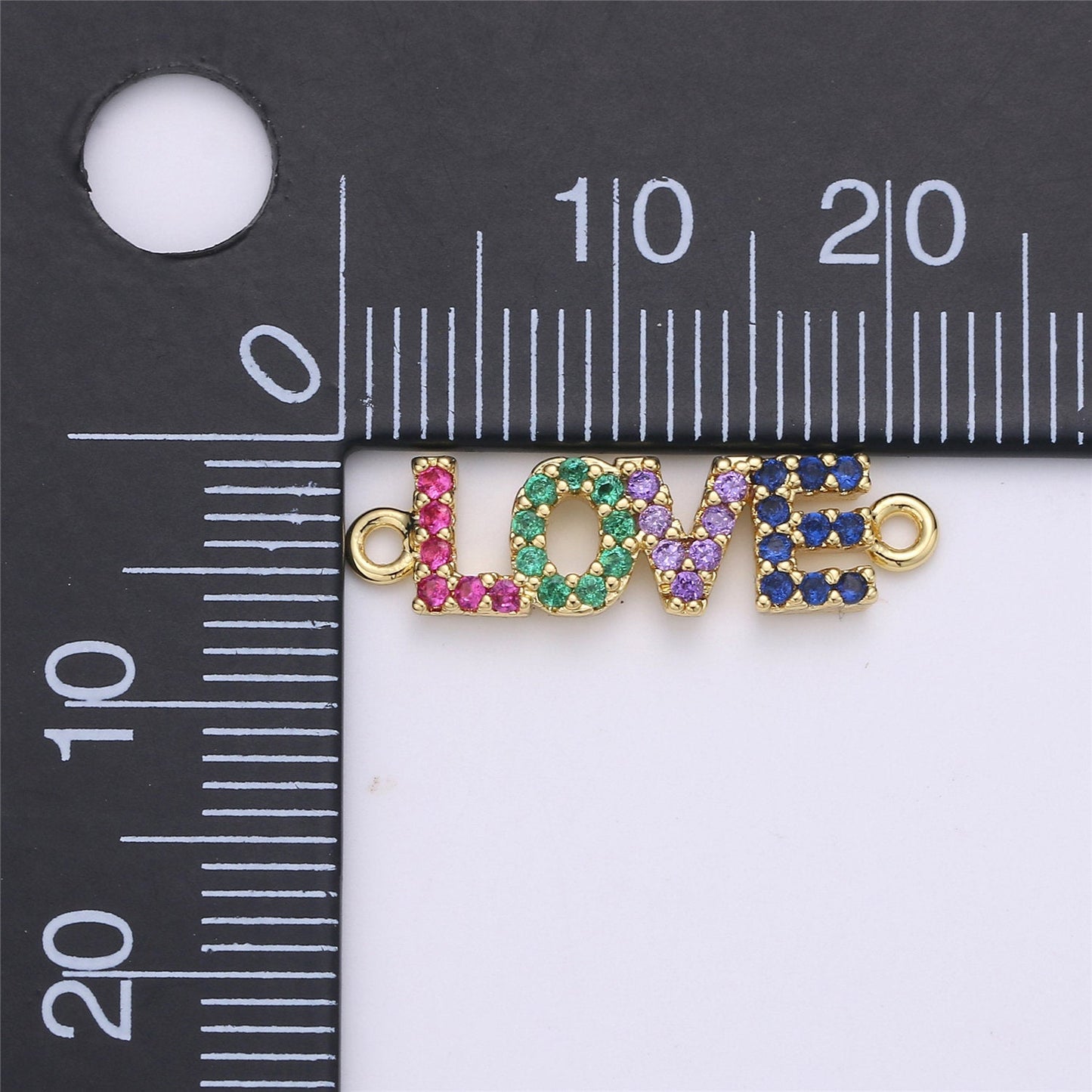 Love Charm Connector, Bracelet Connector, Jewelry Connectors, Love Charm, Necklace Connectors, Love Connectors, Micro Pave Cubic Zirconia F-379