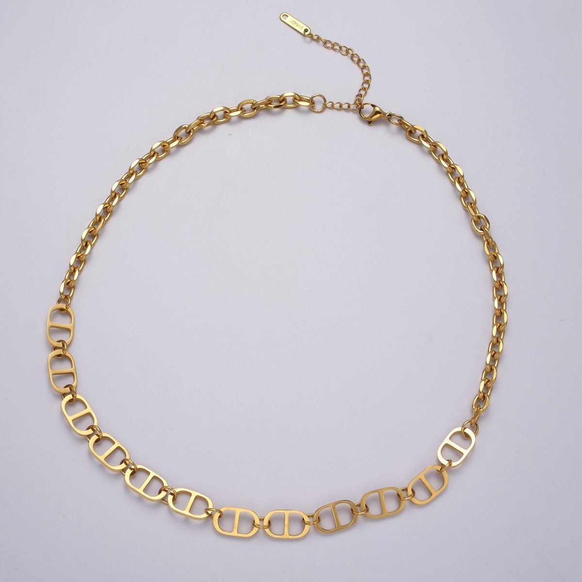 Layer Gold Mariner Anchor Necklace Chain 5.1mm thickness Party Chain Thick Statement Necklace | WA-921 Clearance Pricing