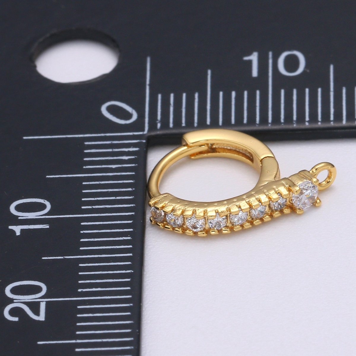 Lever Back Earring Mini Huggie Earring 24K Gold Filled Cz Micro Pave Hoops with open link for Jewelry Making Supply L-234
