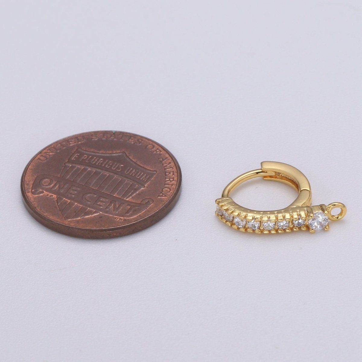 Lever Back Earring Mini Huggie Earring 24K Gold Filled Cz Micro Pave Hoops with open link for Jewelry Making Supply L-234