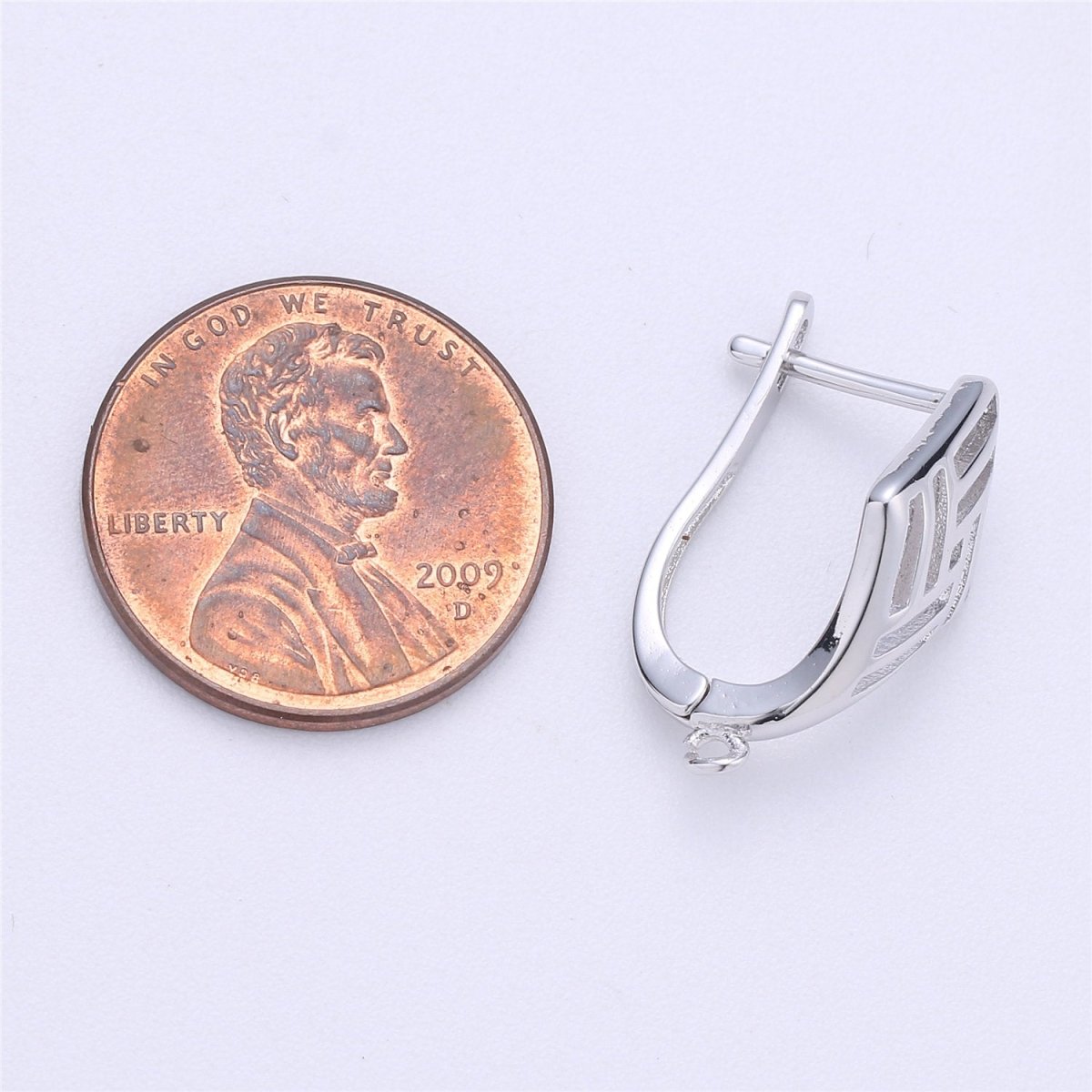 Lever Back One Touch Earring for jewelry Making Earring supplies in Rhodium Plated lead nickel free K-282