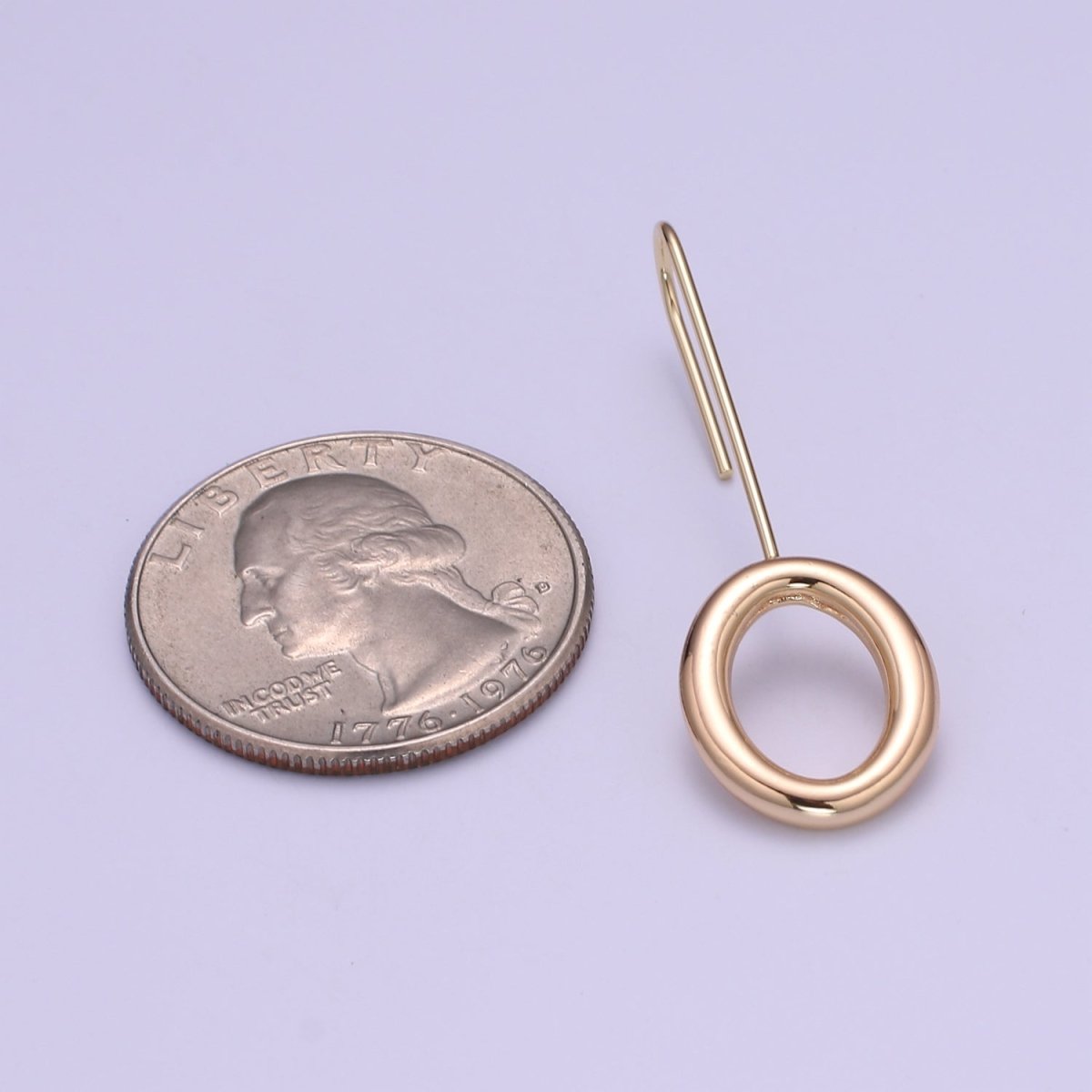 Light Gold Earring Hooks - 18K Gold filled OVAL Ear Wires - Gold Ear Hook - Jewelry Findings for Minimalist jewelry gift P-084