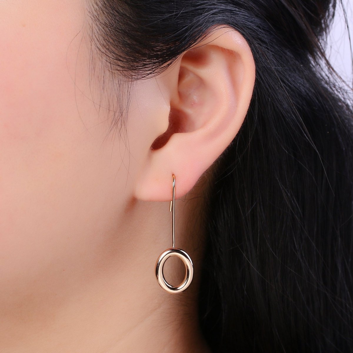 Light Gold Earring Hooks - 18K Gold filled OVAL Ear Wires - Gold Ear Hook - Jewelry Findings for Minimalist jewelry gift P-084