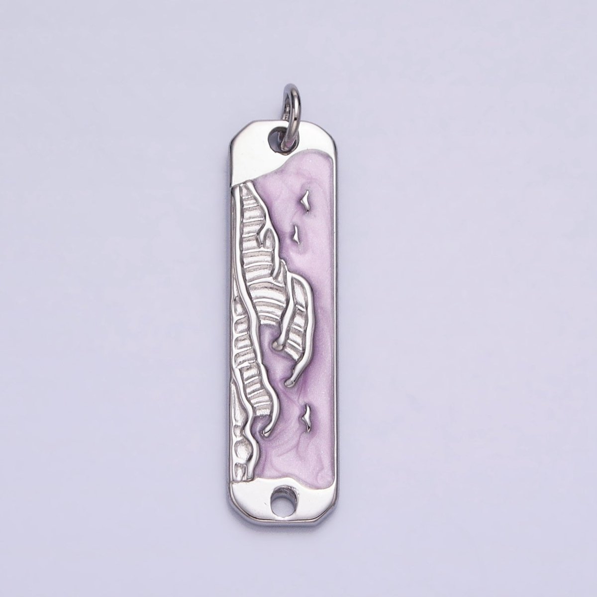 Long Bar Ocean Charm Silver Gold Beach Wave Earth Day Necklace Pendant AC573 AC574 AC575 AC576
