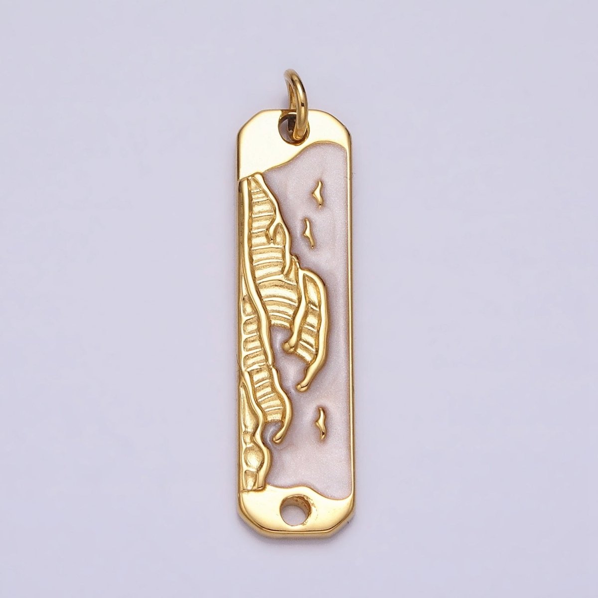 Long Bar Ocean Charm Silver Gold Beach Wave Earth Day Necklace Pendant AC573 AC574 AC575 AC576