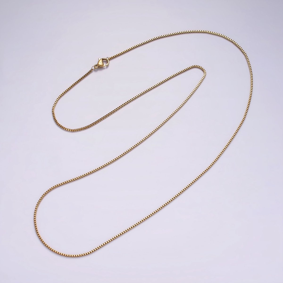 Long Box Chain Necklace Gold Box Chain Stainless Chain 23.5 inch | WA-2359