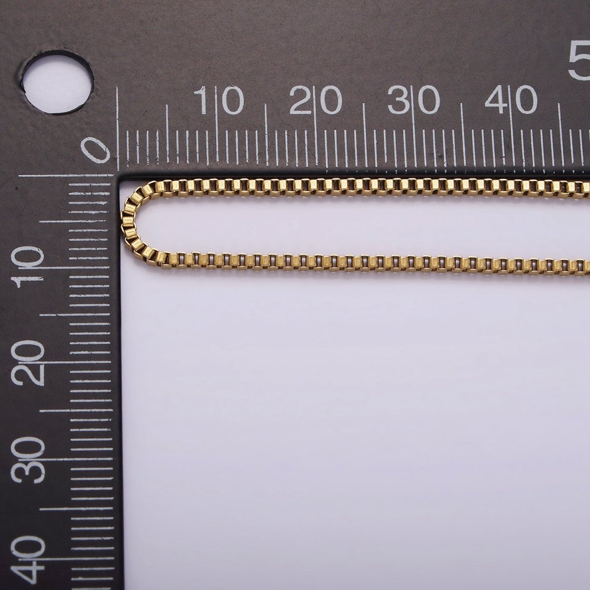 Long Box Chain Necklace Stainless Steel 24 inch Necklace in Gold | WA-2362