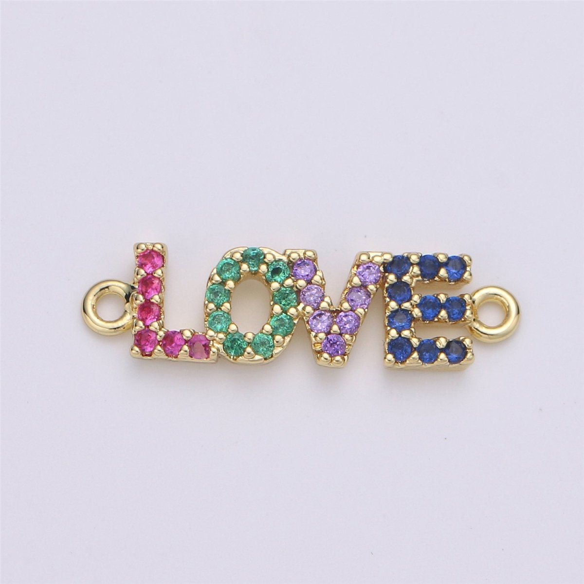 Love Charm Connector, Bracelet Connector, Jewelry Connectors, Love Charm, Necklace Connectors, Love Connectors, Micro Pave Cubic Zirconia F-379