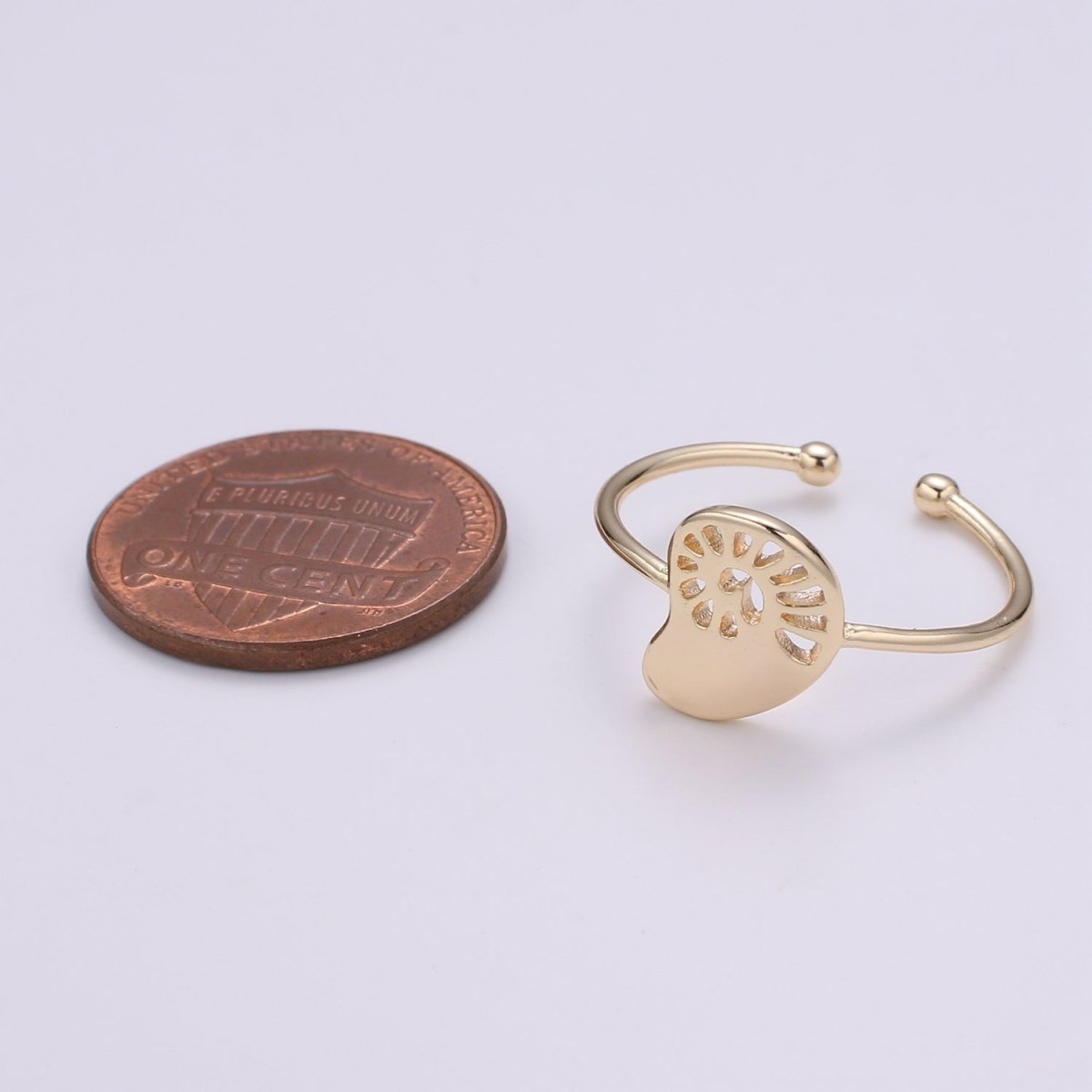 Mango 18k Gold Ring, Adjustable Gold Curb Ring, Simple Fruit Ring, Rip Wave Ring R-265