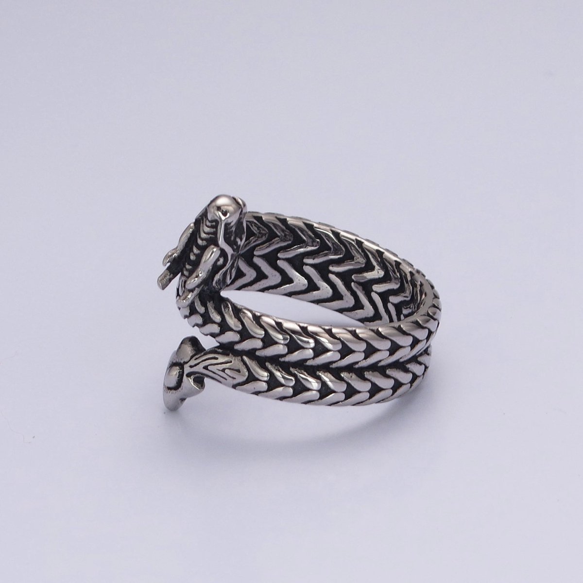 Men's Dragon Ring Silver Stainless Steel Punk Style Streetwear Biker Band S-065 S-066 S-229 S-230
