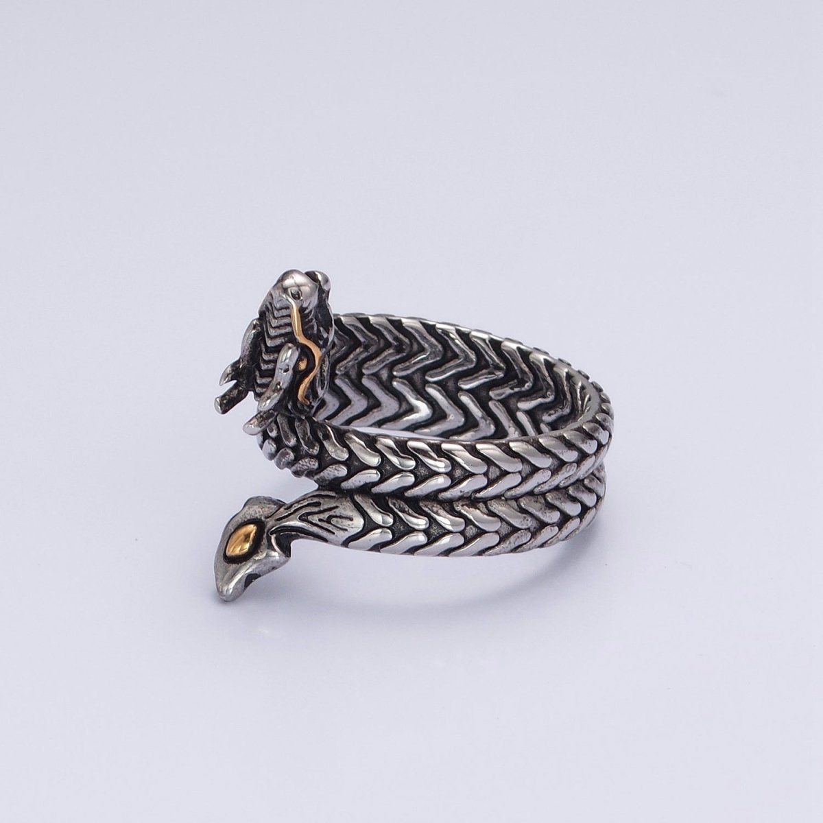 Men's Dragon Ring Silver Stainless Steel Punk Style Streetwear Biker Band S-065 S-066 S-229 S-230