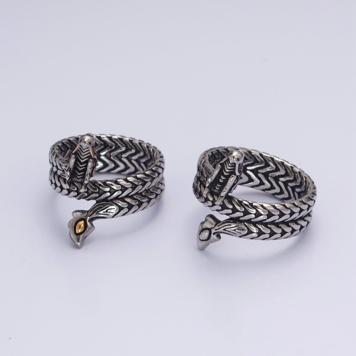 Men's Dragon Ring Silver Stainless Steel Punk Style Streetwear Biker Band S-065 S-066 S-229 S-230