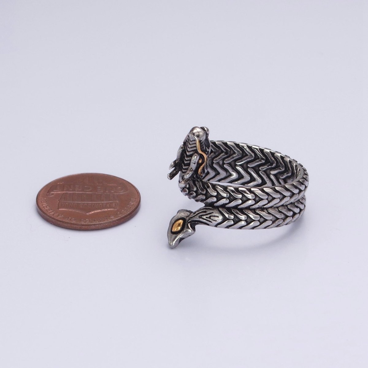 Men's Dragon Ring Silver Stainless Steel Punk Style Streetwear Biker Band S-065 S-066 S-229 S-230