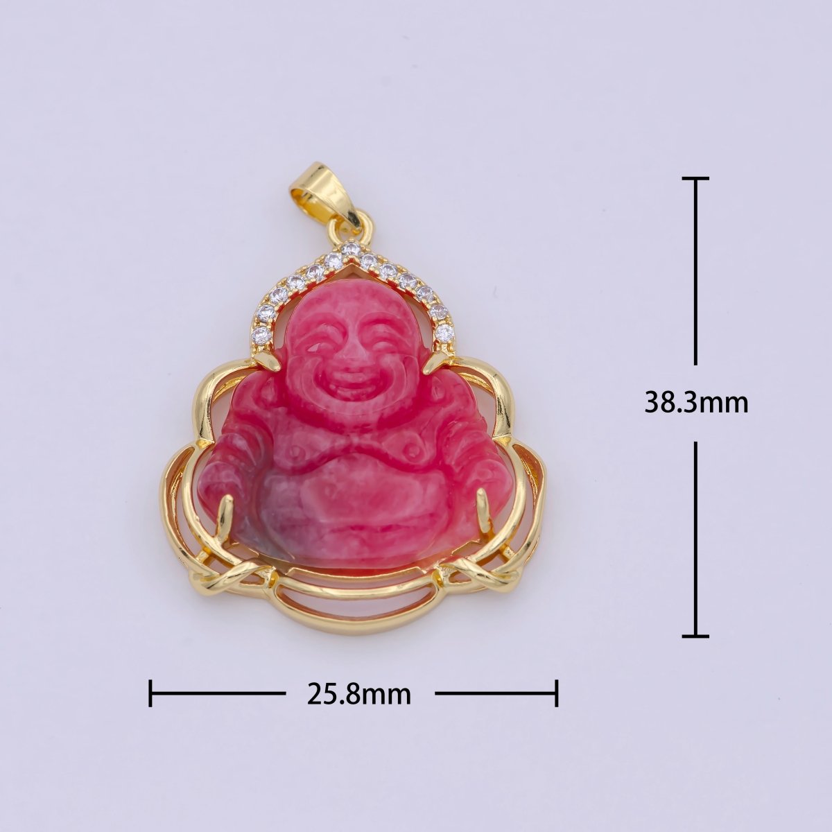 Men's Women's Real Red Jade Buddha 24k Gold Filled Pendant Fashion Statement Jewelry O-100