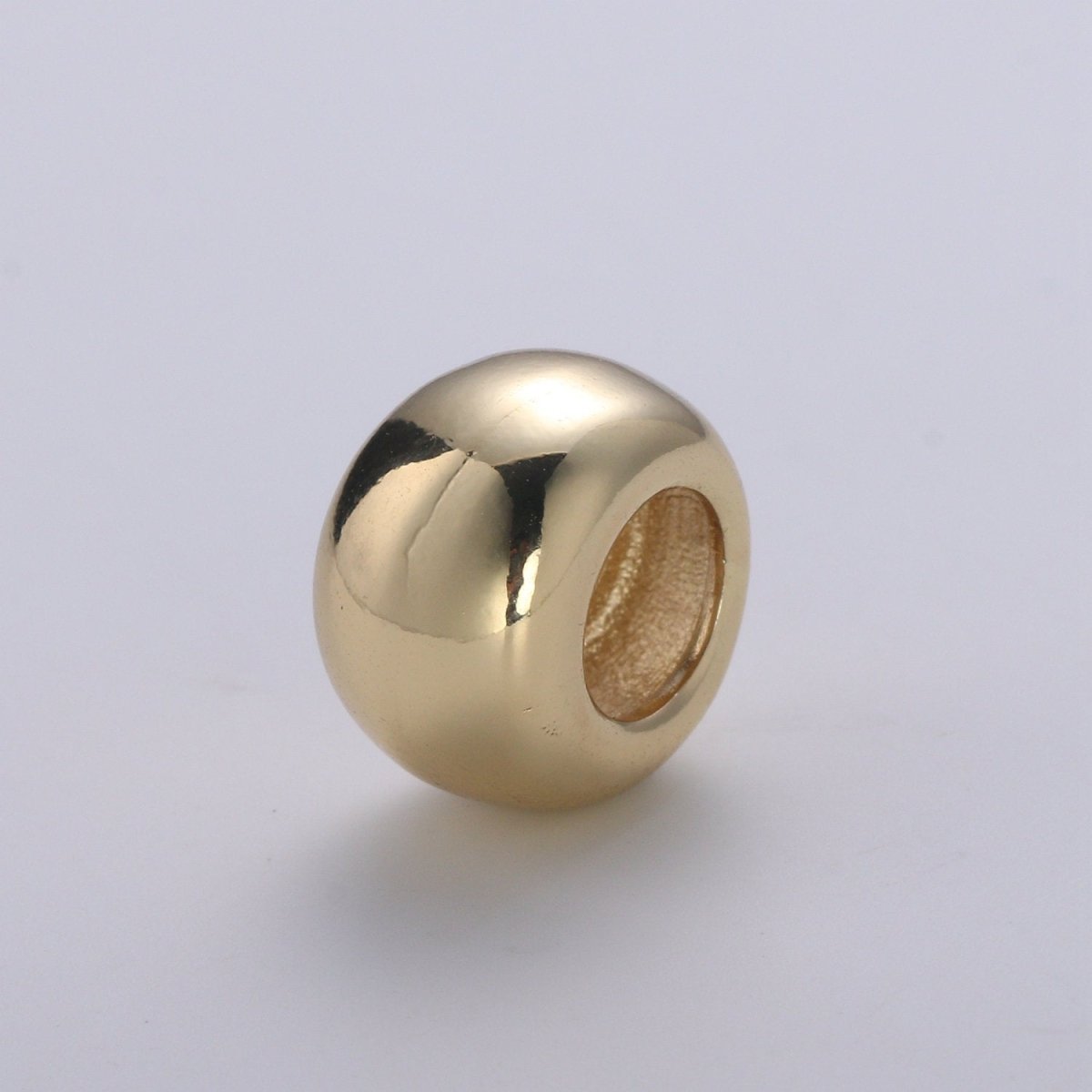 Metal Beads - Large Hole Beads - Gold Beads - Beads For Bracelet Leather - Tibetan Beads - 12x8mm - 6mm Hole B-374