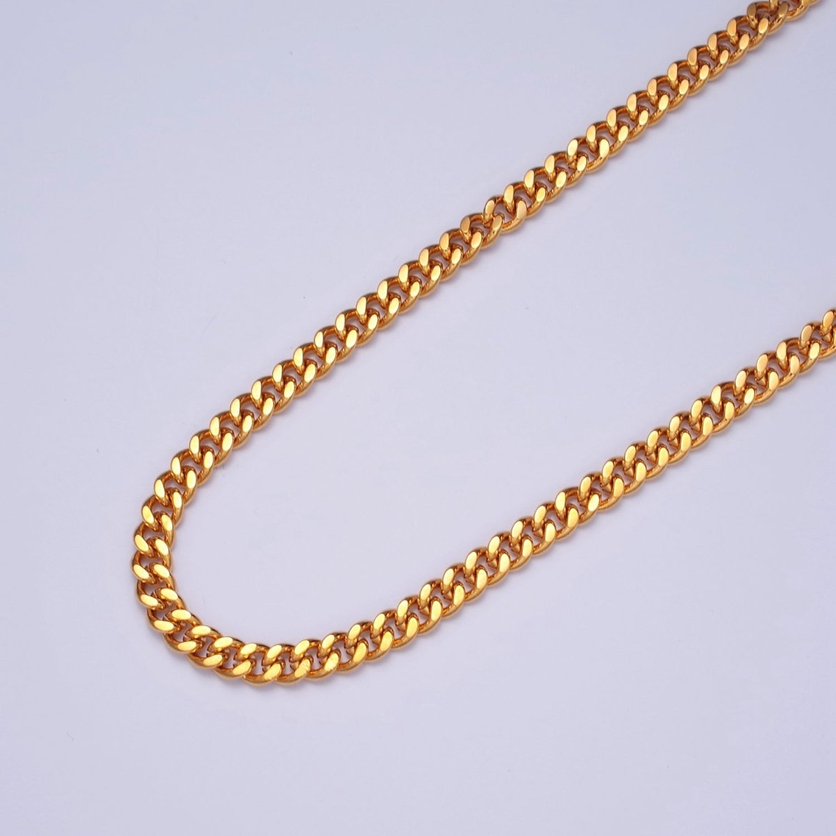 Miami Cuban Curb Link Unfinished Chain, 4.5mm 24k Gold Filled Chain 19.5 inch long | WA-1400 Clearance Pricing