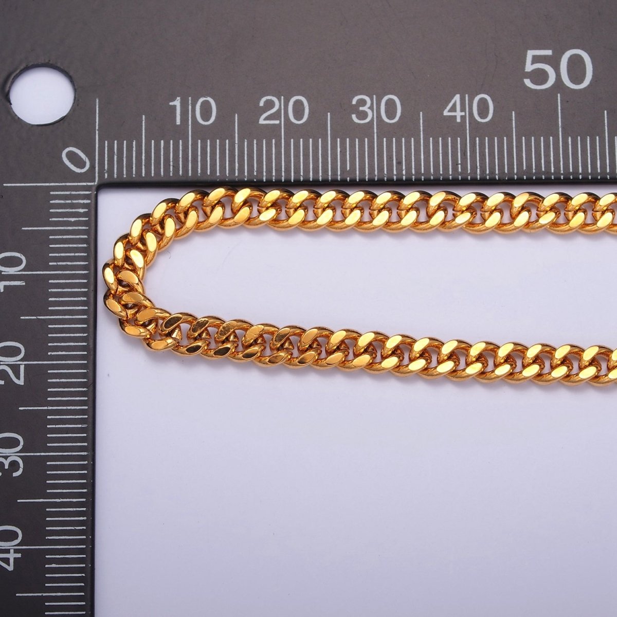 Miami Cuban Curb Link Unfinished Chain, 4.5mm 24k Gold Filled Chain 19.5 inch long | WA-1400 Clearance Pricing