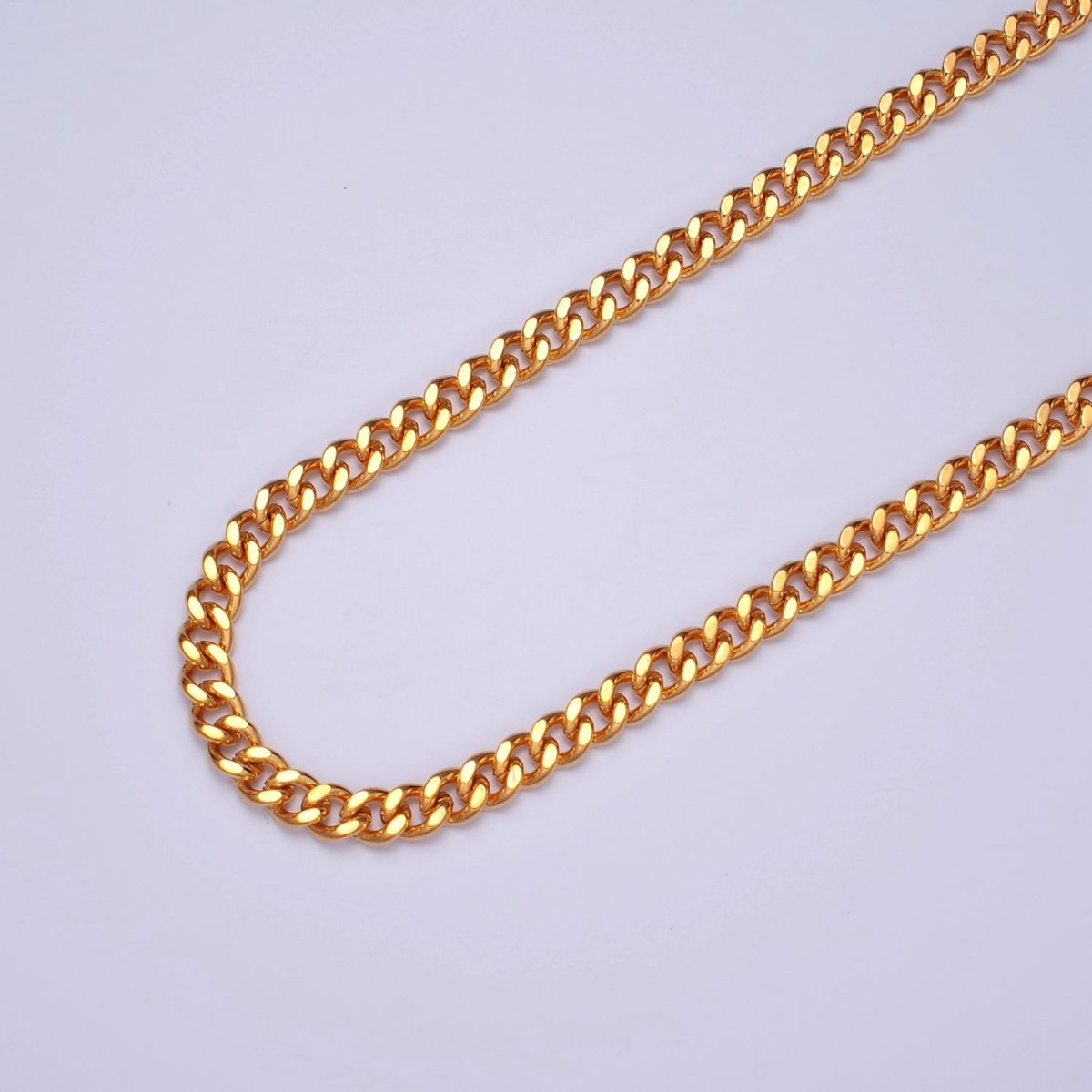 Miami Cuban Curb Link Unfinished Chain, 5mm 24k Gold Filled Chain 19.5 inch long | WA-1399 Clearance Pricing