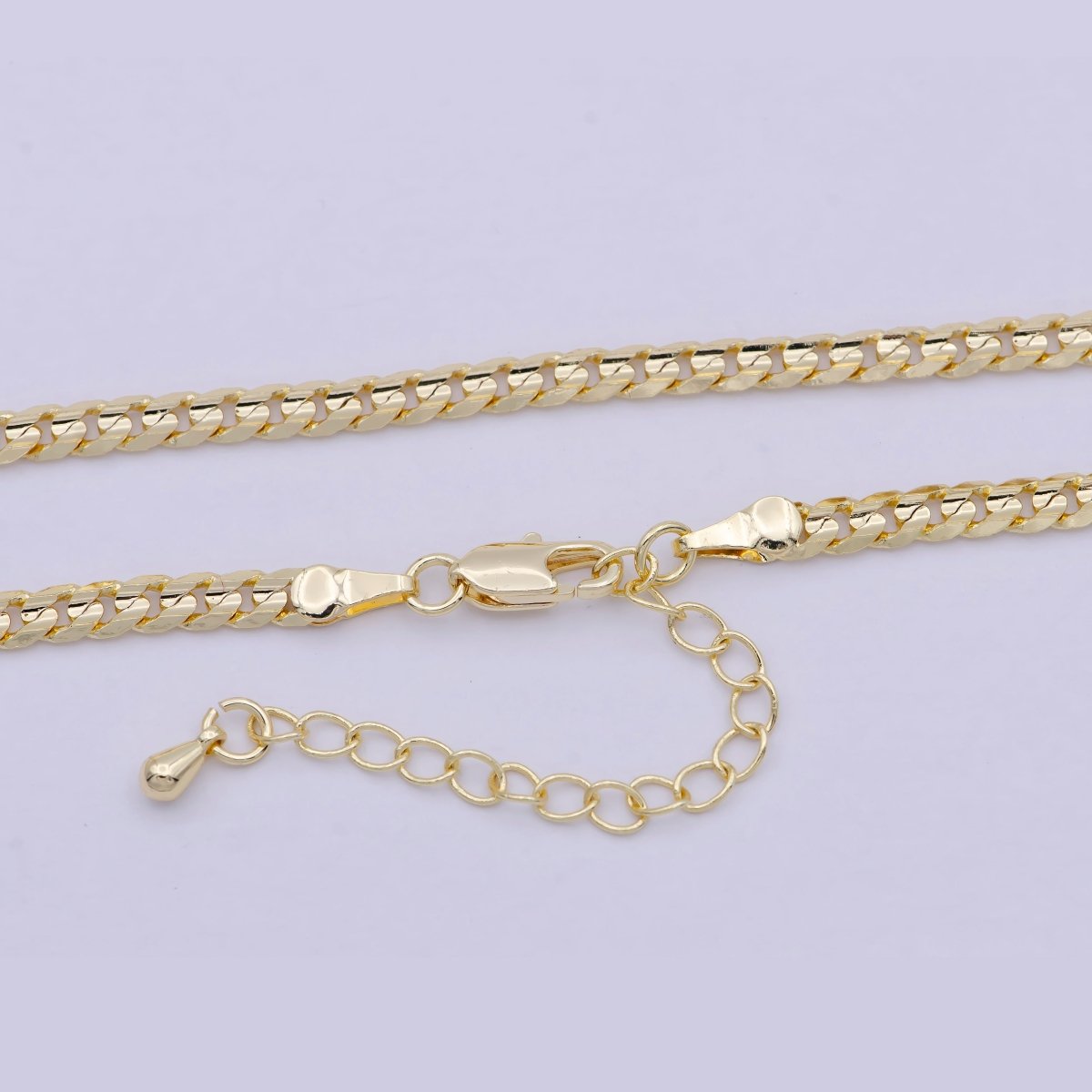 Miami Cuban Gold Curb Link Chain 3.4mm 18K Gold filled Chain Necklace• Gold Necklace Gold filled Layer Necklace | WA-830 Clearance Pricing