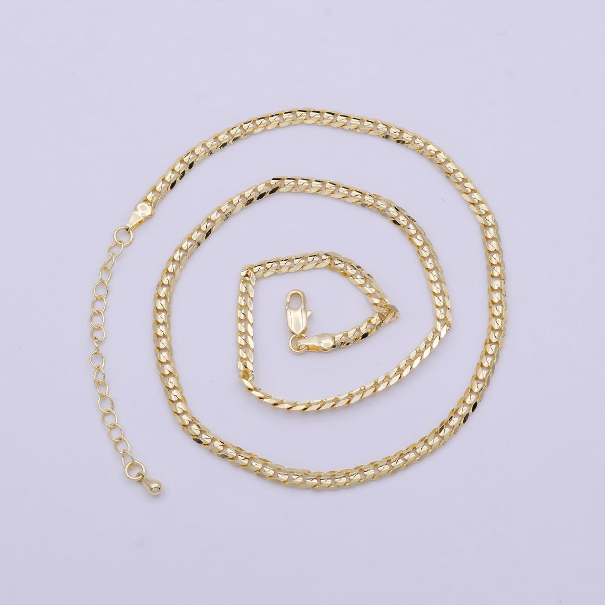 Miami Cuban Gold Curb Link Chain 3.4mm 18K Gold filled Chain Necklace• Gold Necklace Gold filled Layer Necklace | WA-830 Clearance Pricing