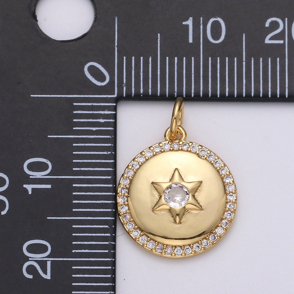 Micro Pave Celestial Jewelry Gold Star Charm Jewelry Making Supply 24K Gold Filled Findings D-407 D-408