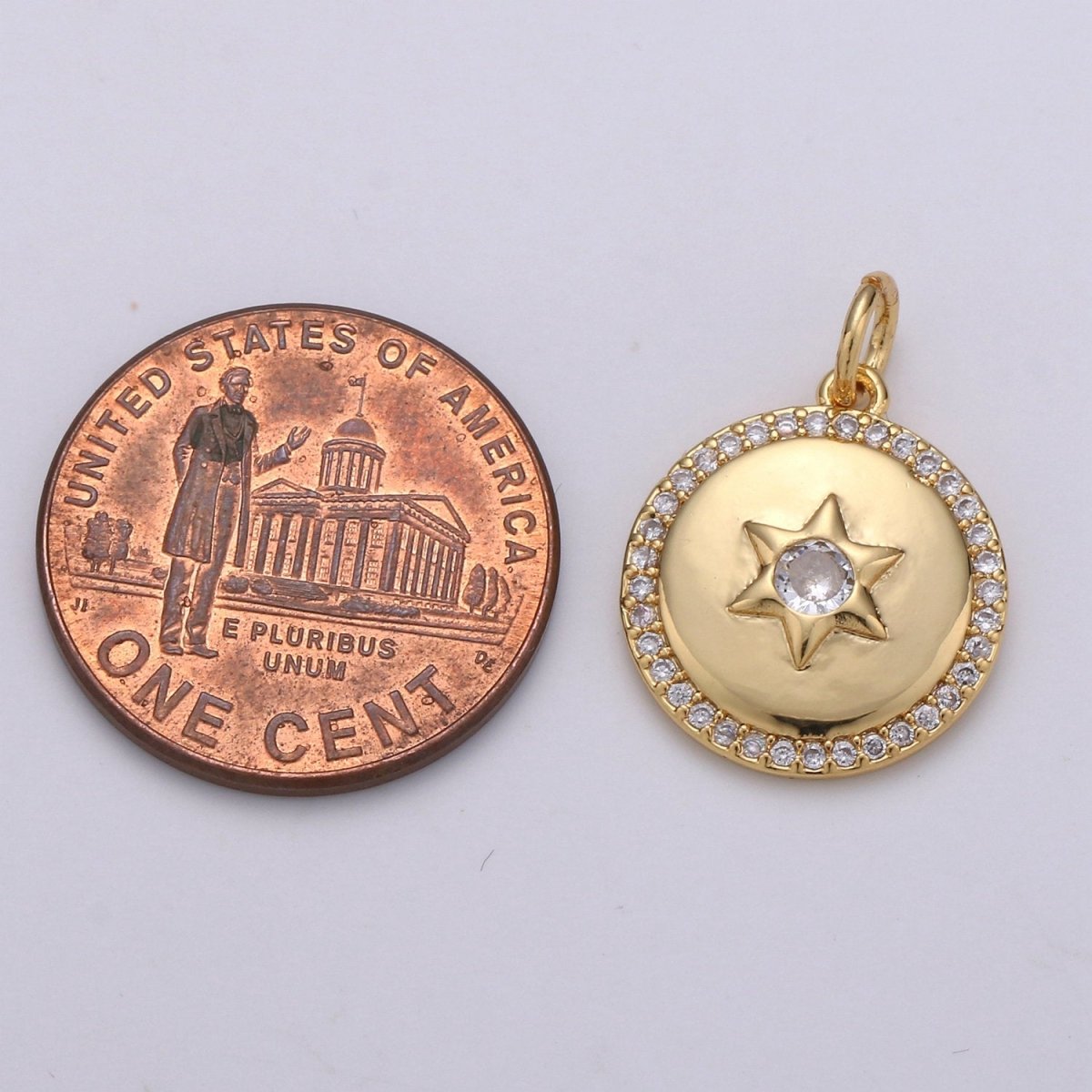 Micro Pave Celestial Jewelry Gold Star Charm Jewelry Making Supply 24K Gold Filled Findings D-407 D-408