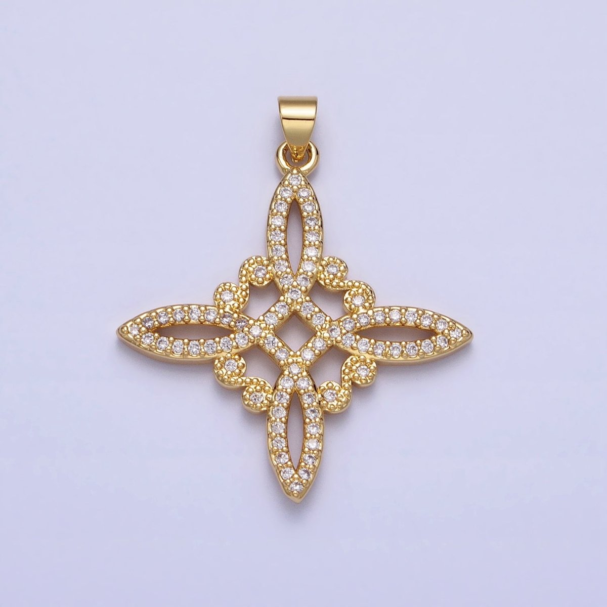 Micro Pave Celtic Knot Gold CZ Eternity Knot Circle Pendant Charm Statement Jewelry Luxury Elegant AA145