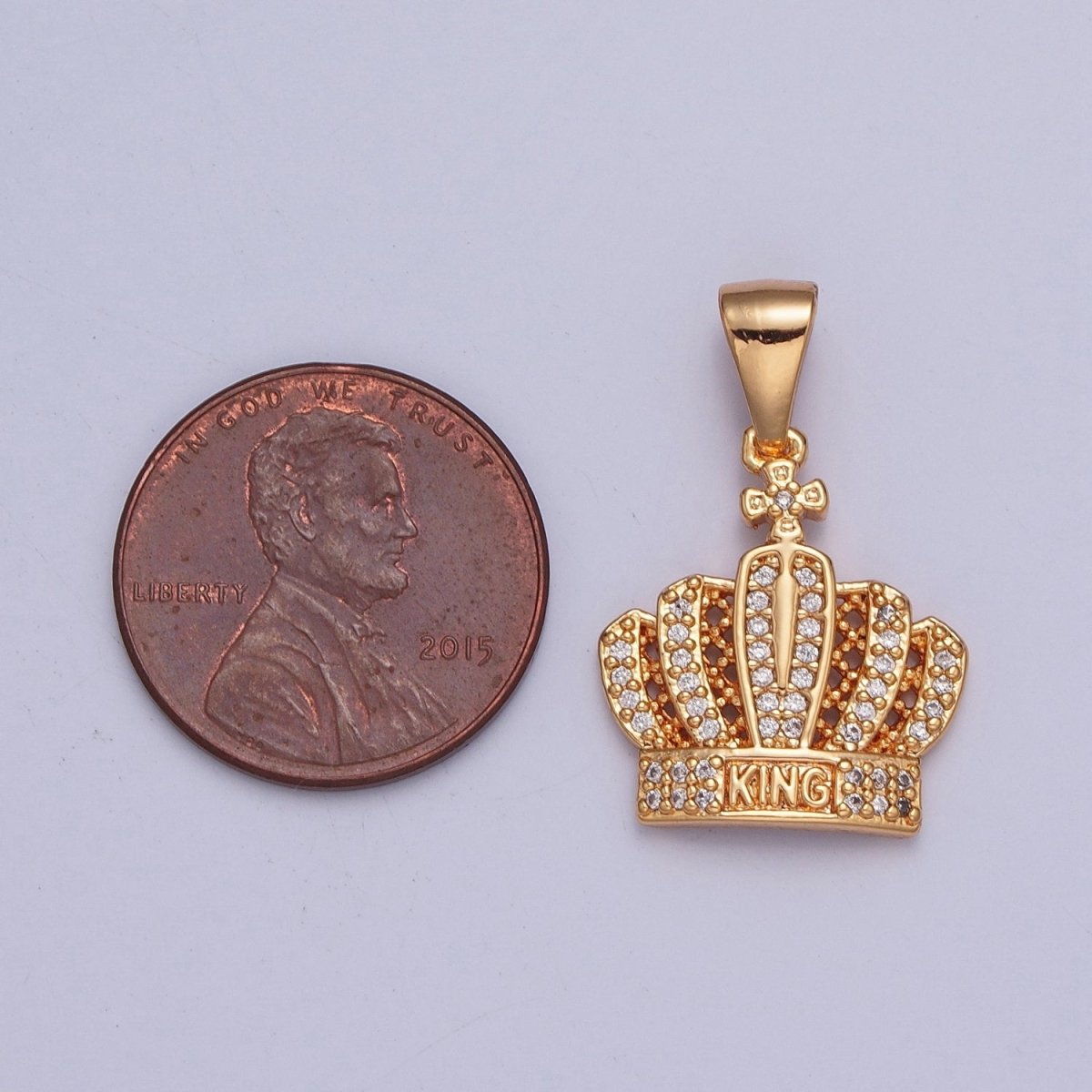 Micro Pave Clear CZ KING Royal Crown, X-366