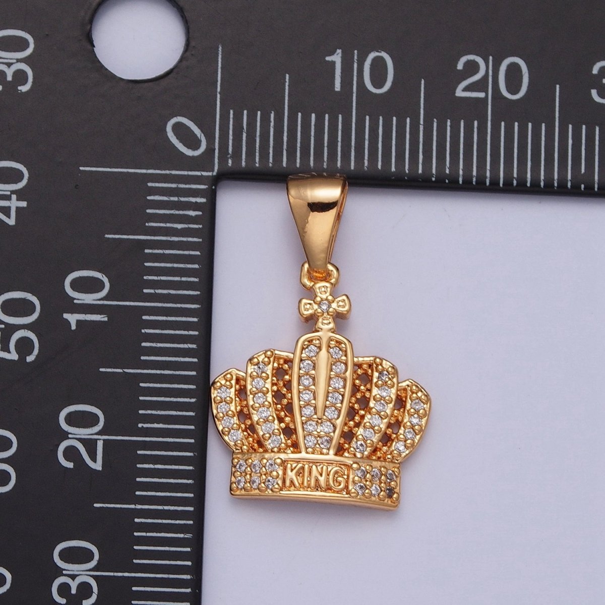 Micro Pave Clear CZ KING Royal Crown, X-366