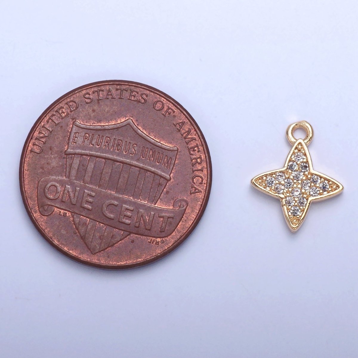 Micro Pave Cubic Zirconia North Star Charm For Jewelry Making, X-026