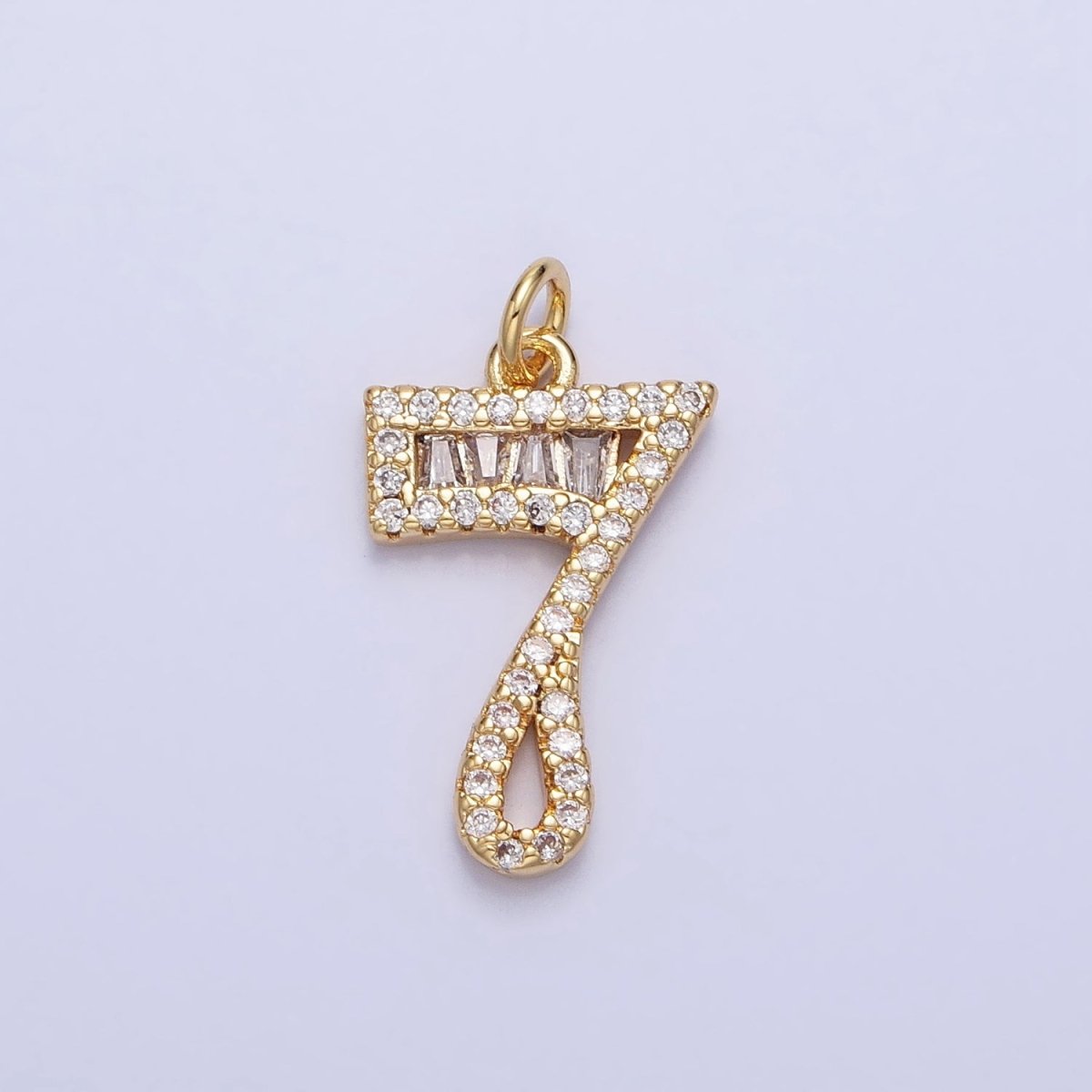 Micro Pave CZ Numbering Charms Pave Dangle Gold Filled Over Brass Number Charms Women Pave Number Findings Number 0-9 Charms AC519 - AC528