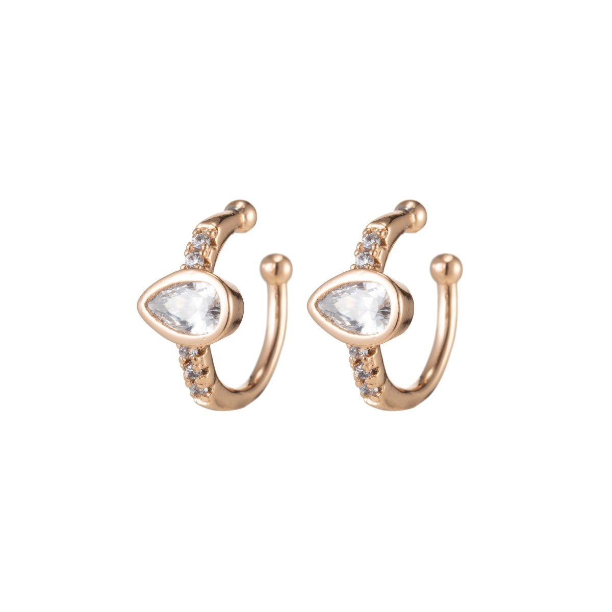 Micro pave ear cuff, Fashion Diamond ear cuff, non pierced earcuff, Dainty Hoop Ear Cuff, Wrap Clip On  Earrings AI-058