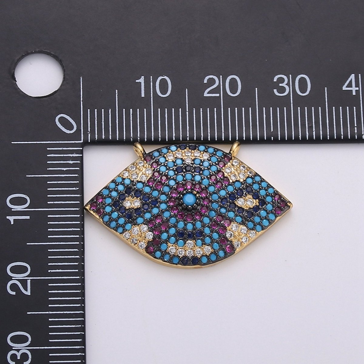 Micro Pave Ethnic Link Connector for Bracelet Necklace, Cubic Zirconia Link Connector double Bail Charm 14k Gold Filled Bohemian Boho Supply F-470