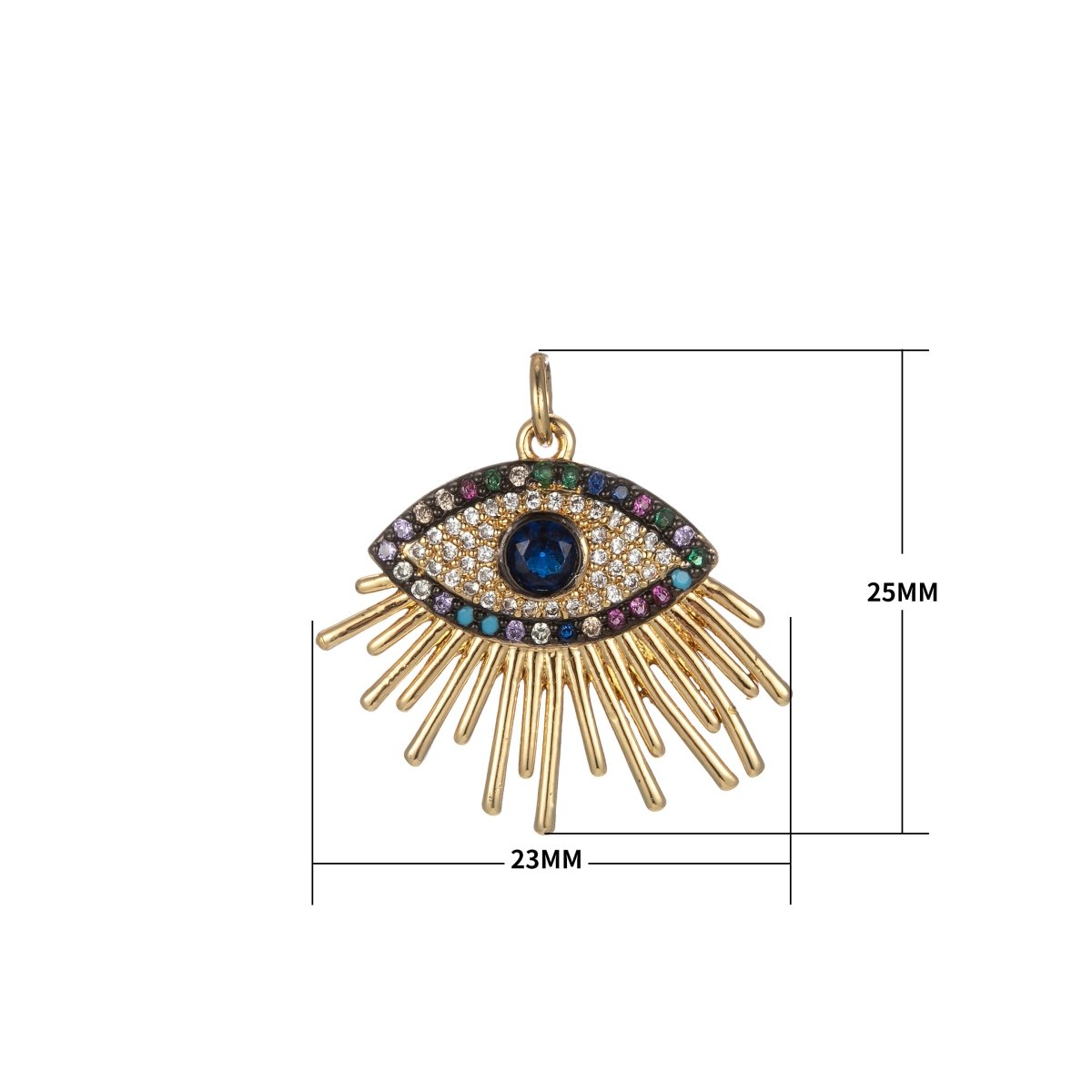 Micro Pave Evil Eye Charms Protection Jewelry Cubic Greek Eye of Ra Charm Jewelry Gold Pendant Necklace Earrings Medallion E-822