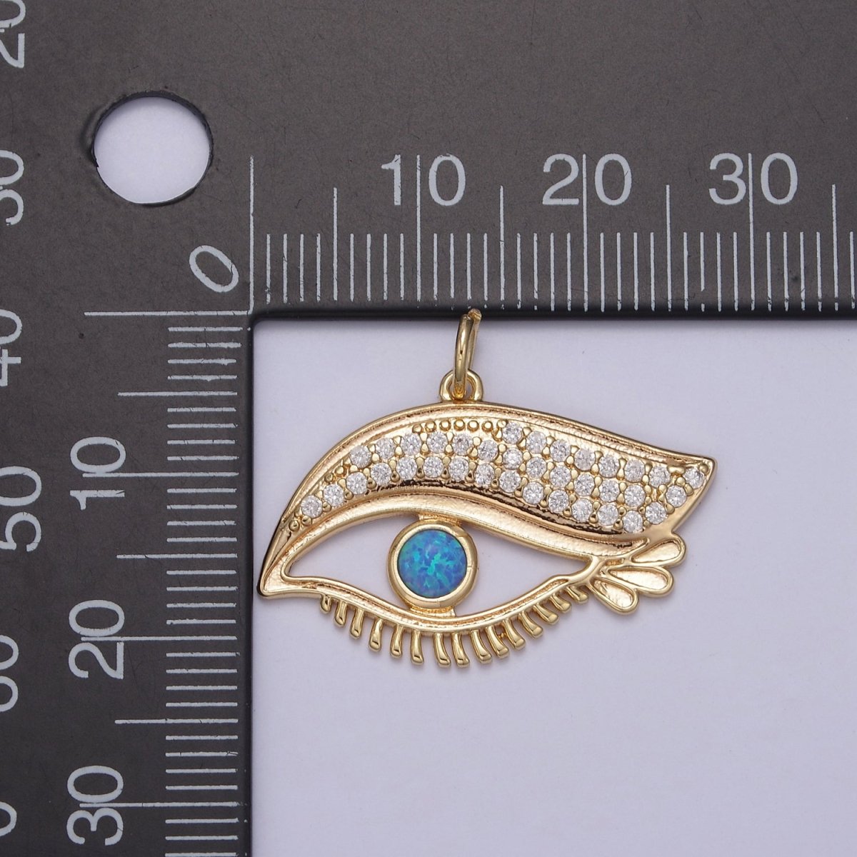Micro Pave Eye Pendant Necklace in 18k Gold Filled Charm N-854