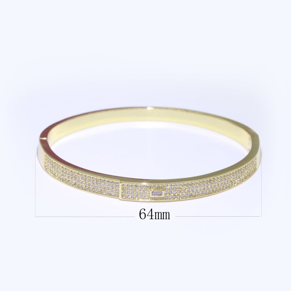 Micro Pave Gold Bracelet 14K Gold Filled Stackable Jewelry Gold Bangle Bracelet | WA-071 Clearance Pricing