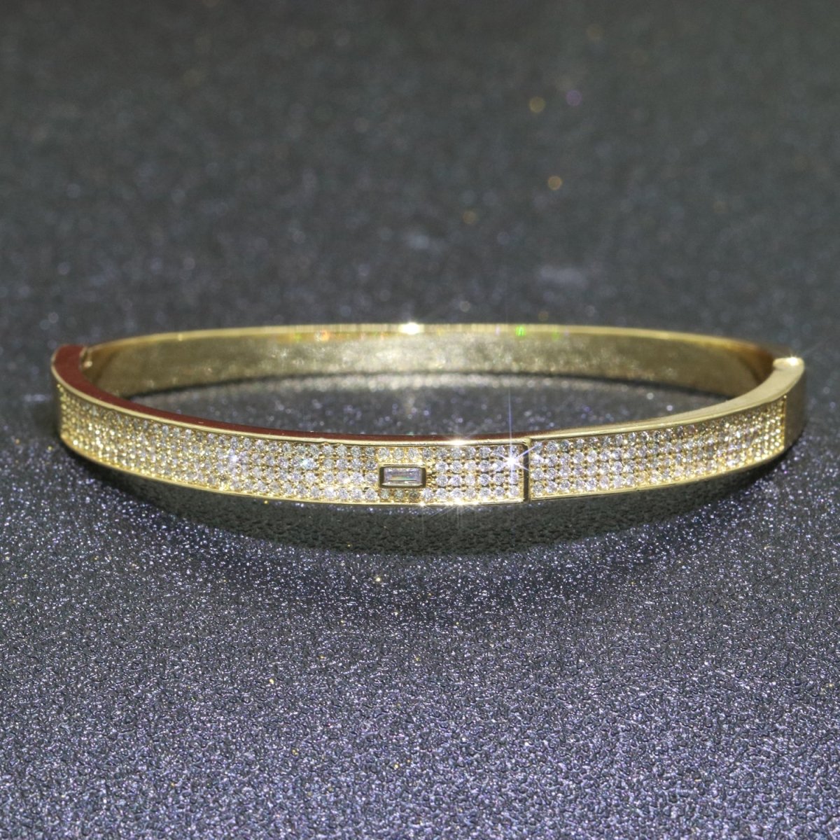 Micro Pave Gold Bracelet 14K Gold Filled Stackable Jewelry Gold Bangle Bracelet | WA-071 Clearance Pricing