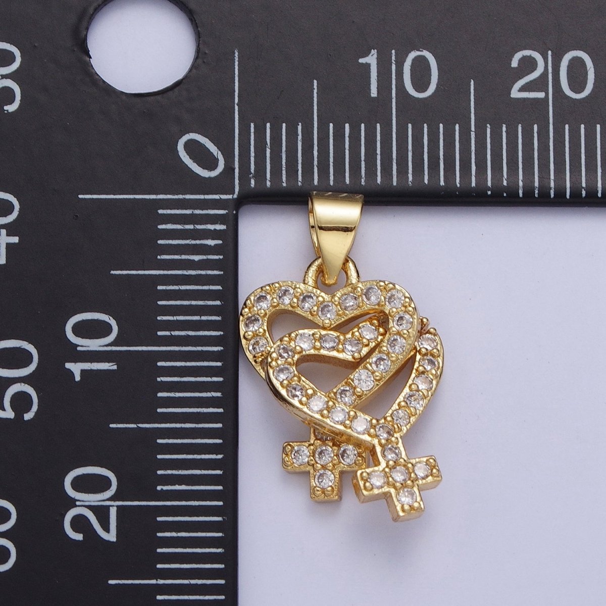 Micro Pave Lesbian Pendant 24K Gold Filled Lesbian Jewelry Inspired Pride Necklace Bracelet Charm Lesbian Gift Couple Necklace X-424