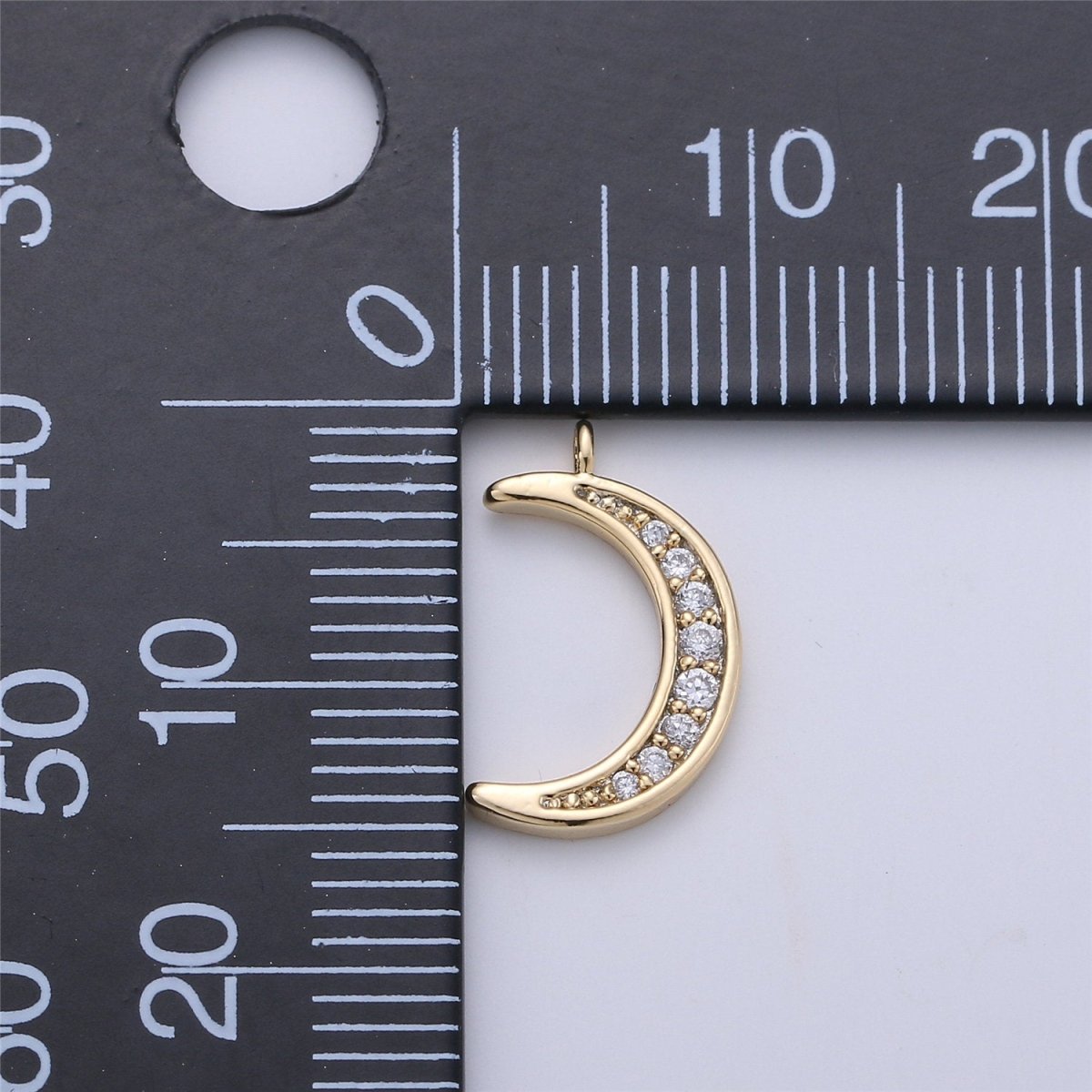 Micro Pave Moon Dainty Crescent Moon Charm Small Moon Pendant 18K Gold Filled Celestial Necklace Earring Bracelet Charm Jewelry MakingC-615