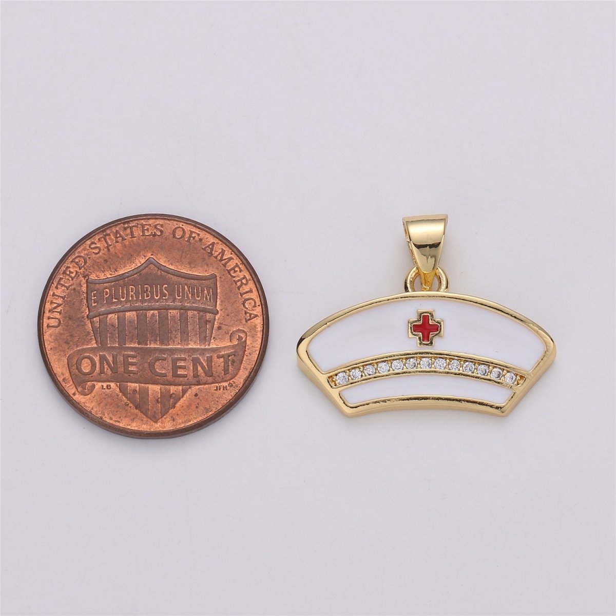 Micro Pave Nurse Charm 14k Gold Filled Charm RN Nurse Charms Registered Nurse Charms, LPN Nurse front line first responder git idea I-569