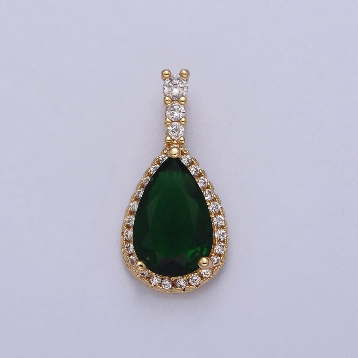Micro Pave Teardrop Cubic Zirconia Pendant X-315 X-316 X-317 X-318