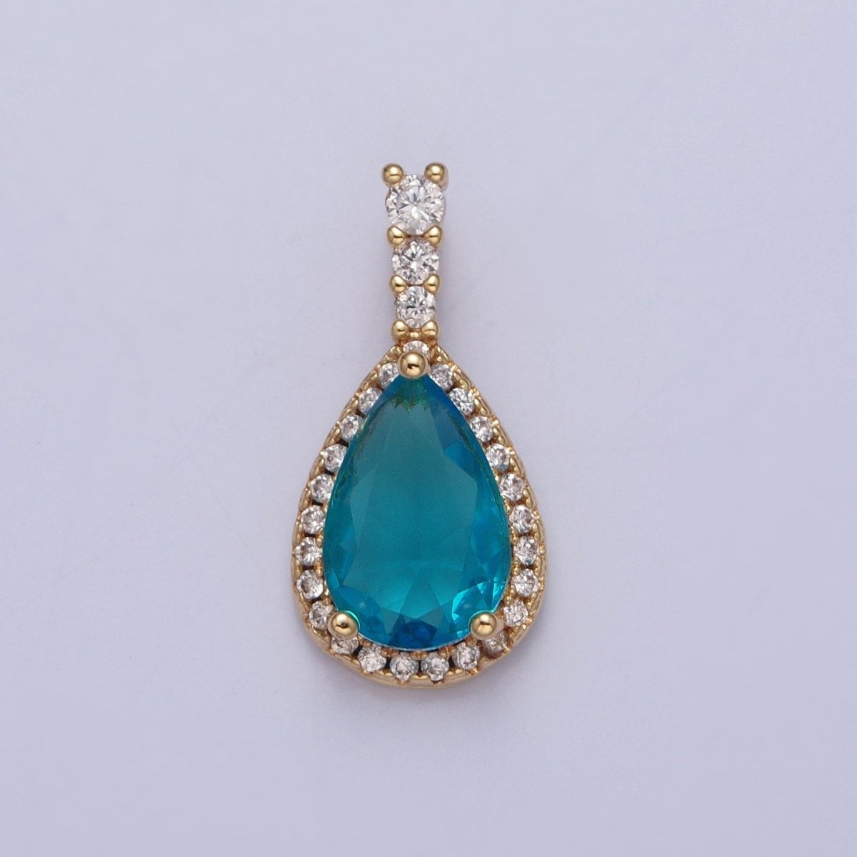 Micro Pave Teardrop Cubic Zirconia Pendant X-315 X-316 X-317 X-318