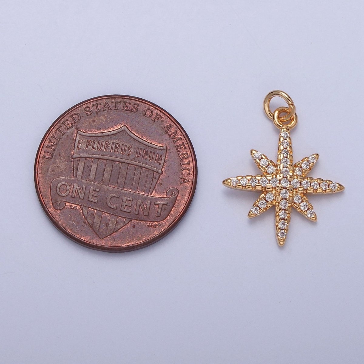Micro Paved Cubic Zirconia Celestial Star Charm Jewelry Making Component | X-263