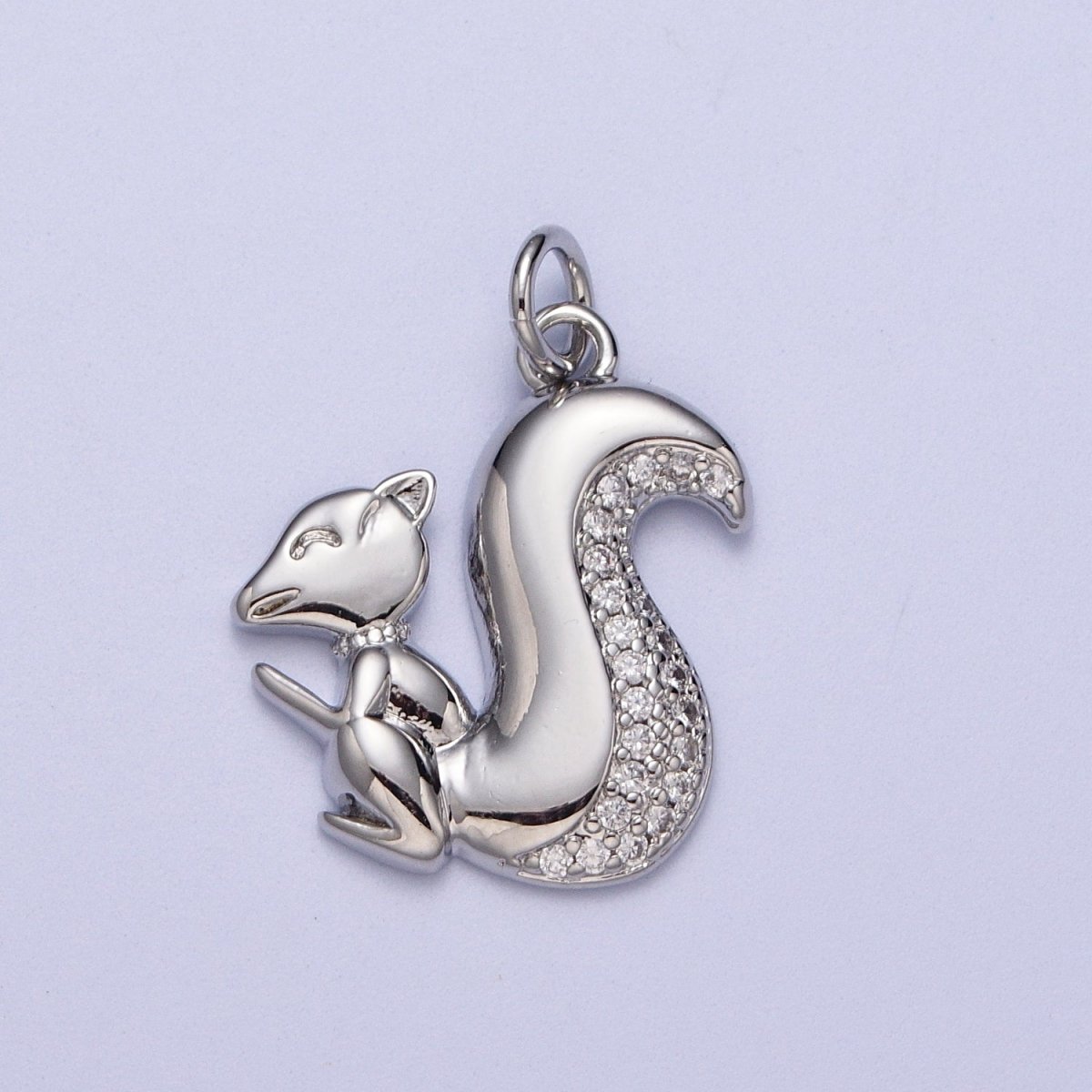 Micro Paved CZ Squirrels Chipmunks Charm in Gold & Silver | C-278 C-279