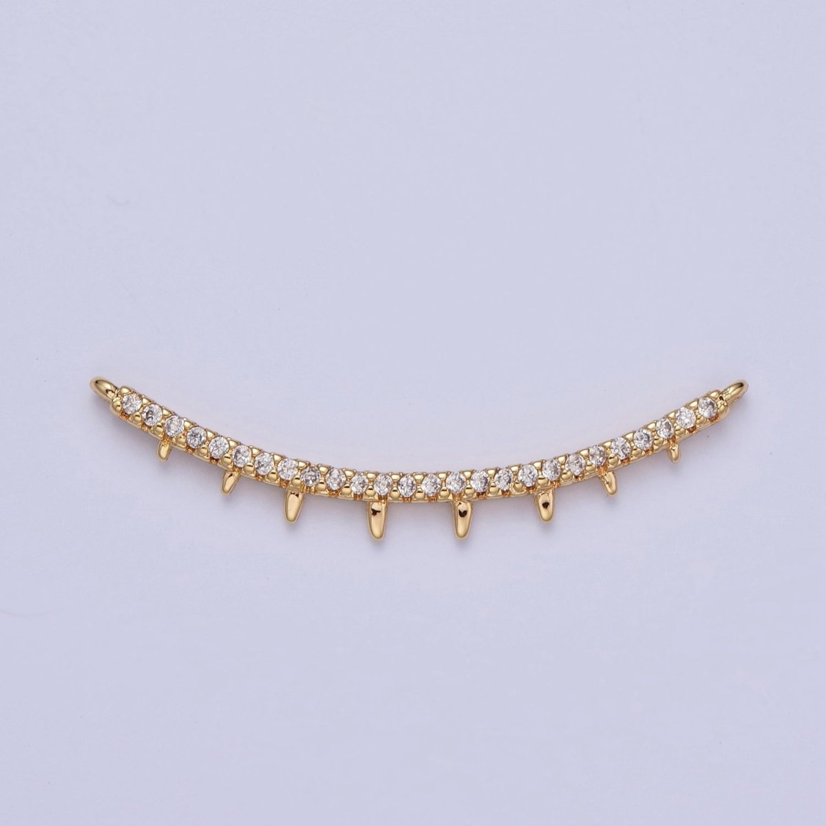 Micro Paved CZ Teeth Spikes Minimalist Link Connector F-808